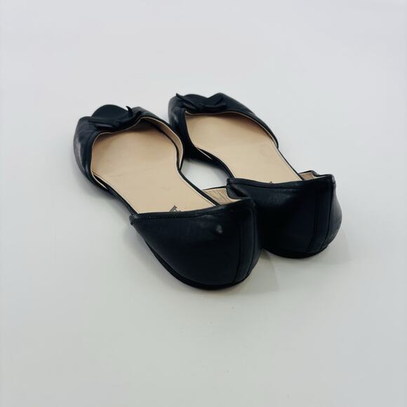 Prada Leather D'orsay Flats Slip On Open Toe Shoes Black Size 39.5 /US 9 Women - Picture 5 of 8
